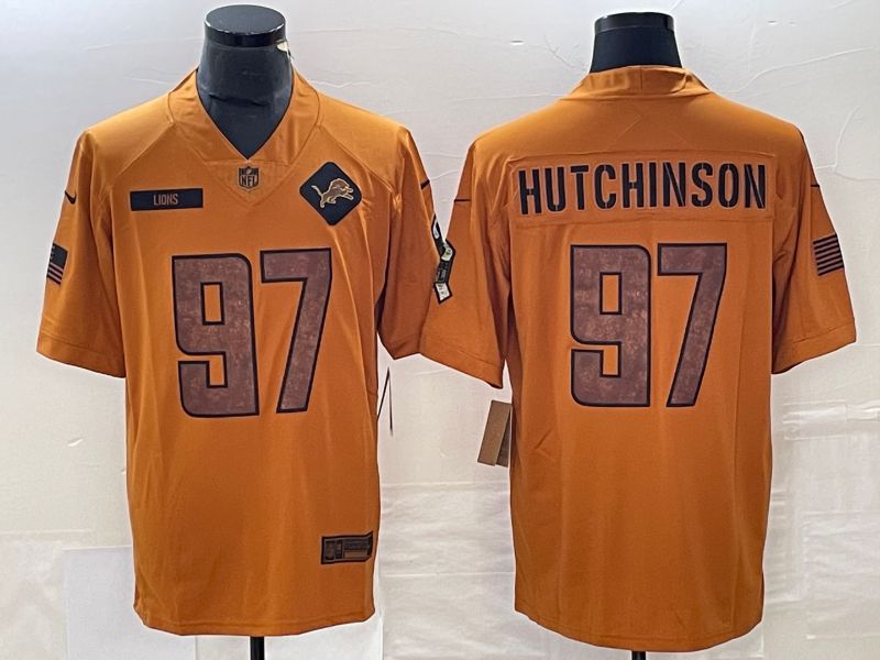 Men Detroit Lions #97 Hutchinson brown Nike 2023 Salute To Service Limited NFL Jersey->dallas cowboys->NFL Jersey